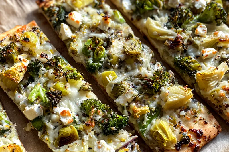 Cooking process for Artichoke Broccoli Flatbread