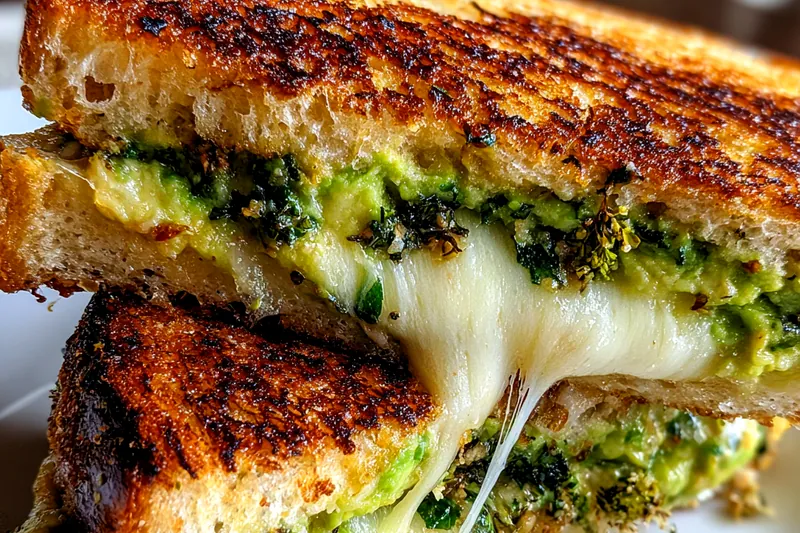 Cooking process for Avocado Cheese Grilled Sandwich