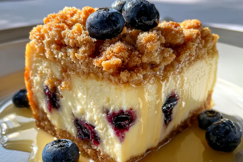Cooking process for Delicious Blueberry Crumble Cheesecake