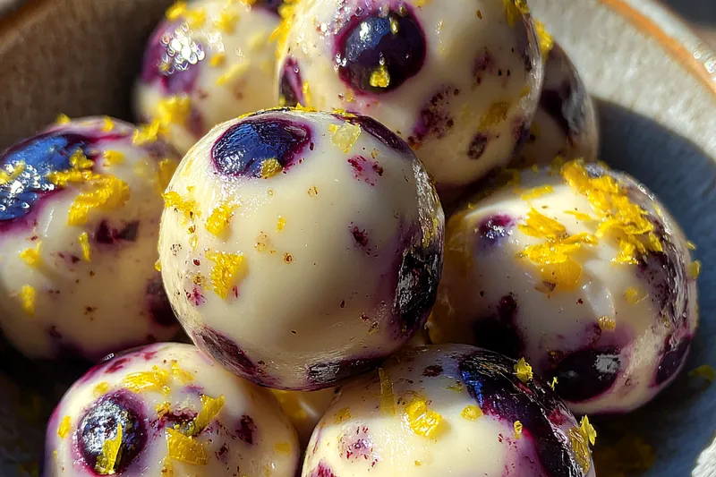 Cooking process for Blueberry Lemon Protein Bites
