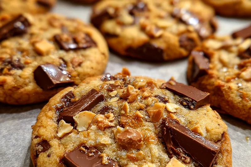 Fresh ingredients for Brown Butter Toffee Cookies
