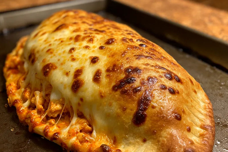 Ingredients laid out for Buffalo Chicken Pizza Pockets including chicken, dough, and spices.