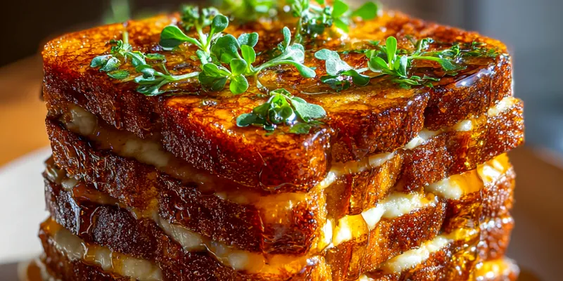 Caramelized Honey &amp; Cream French Toast Tower