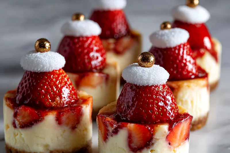 Piping cheesecake filling onto strawberries