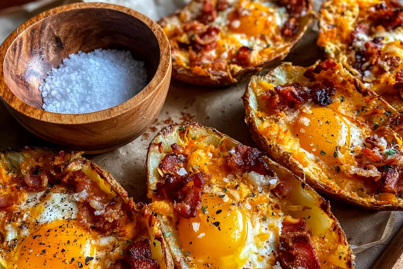 Fresh ingredients for Cheesy Bacon Egg Skins