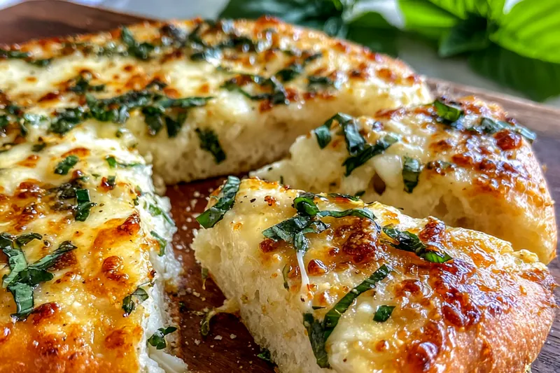 Cooking process for Cheesy Herb Garlic Bread