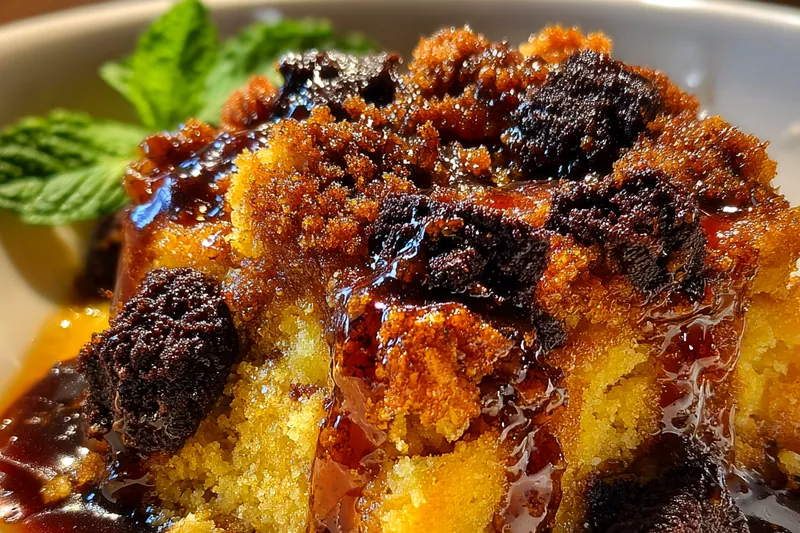 Cooking process for Chocolate Cookie Caramel Cobbler