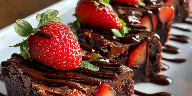 Chocolate Strawberry Fudge Brownies