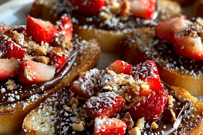 Fresh ingredients for Chocolate Strawberry Toast Delight