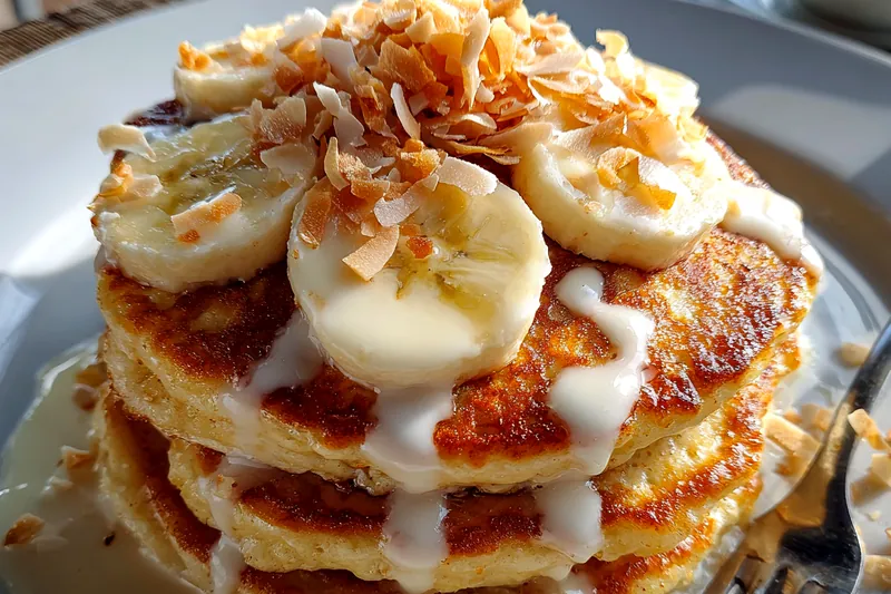 Cooking process for Coconut Banana Pancakes