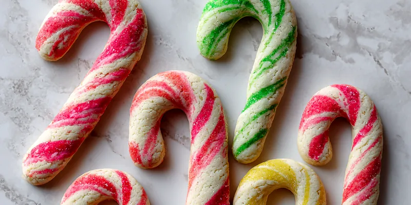 Colorful Candy Cane Cookies for the Holidays