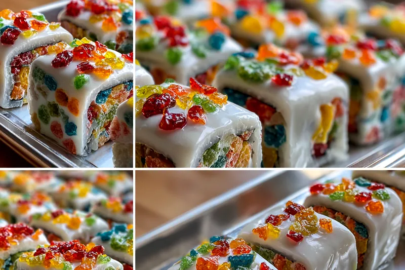 Fresh ingredients for Colorful Cereal Sushi Rolls