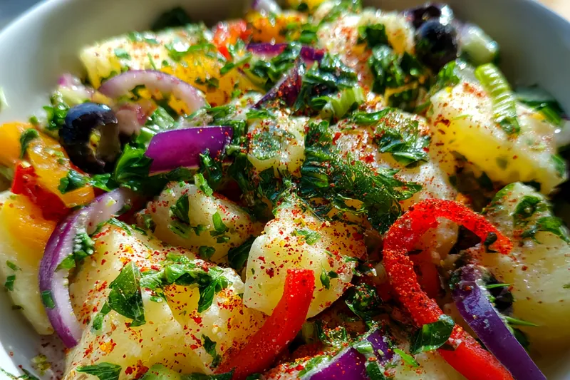 Cooking process for Colorful Crunchy Potato Salad