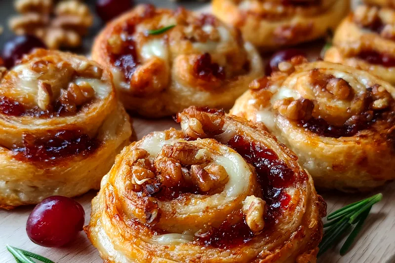 Cooking process for Cranberry Brie Pinwheels