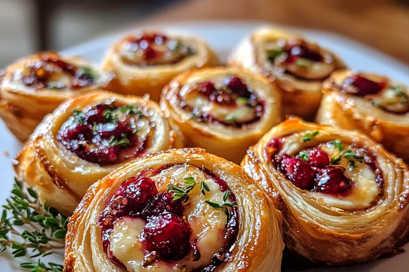 A vibrant display of ingredients for Savory Cranberry Feta Pinwheels including tortillas, cream cheese, cranberries, and herbs.