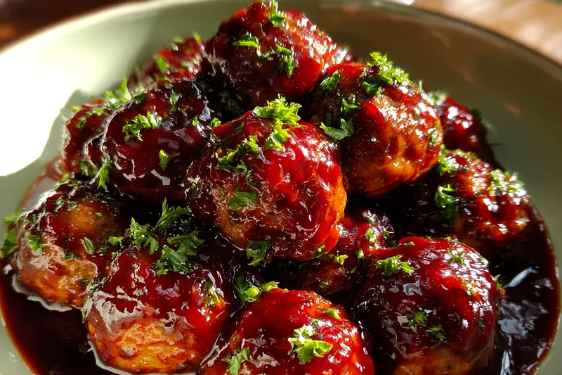 Fresh ingredients for Cranberry Glazed Meatballs