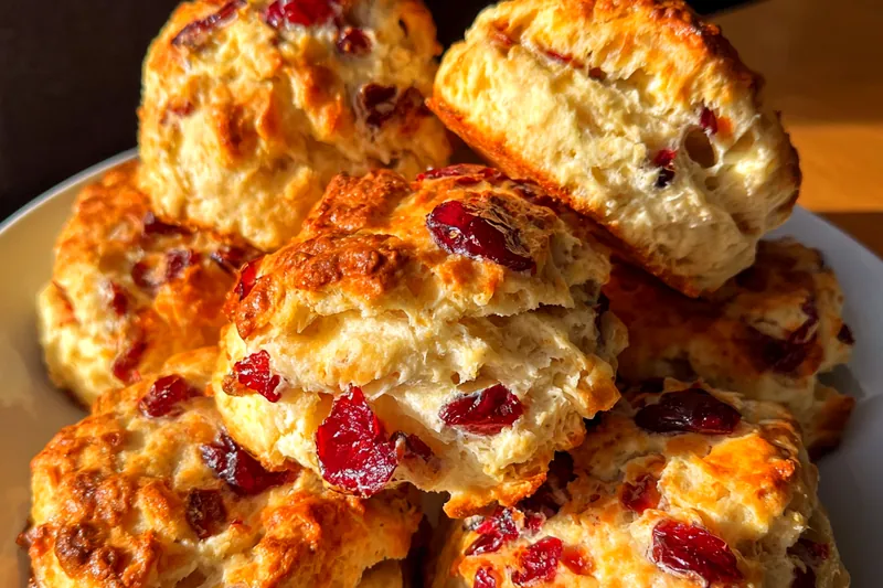 Cooking process for Cranberry Orange Scones