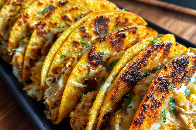 Cooking process for Creamy Chicken Corn Tacos