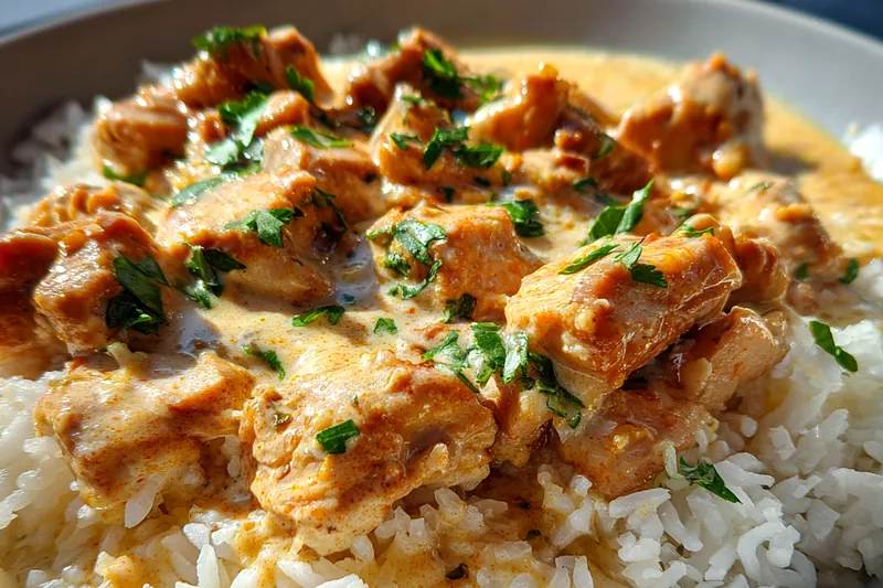 Cooking process for Creamy Chicken Rice Delight