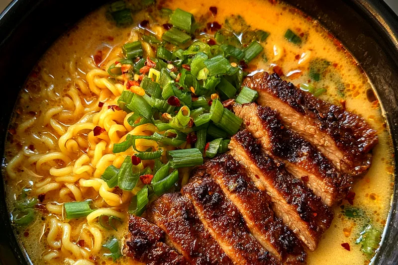 Fresh ingredients for Creamy Grilled Chicken Noodles