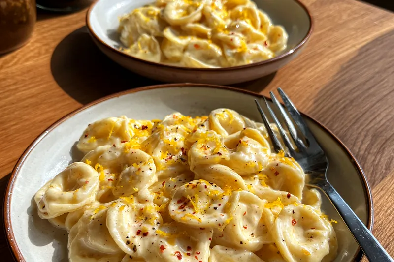 Fresh ingredients for Creamy Lemon Garlic Pasta