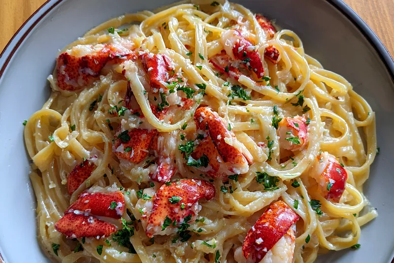 Cooking process for Creamy Lobster Pasta