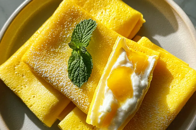 Cooking process for Creamy Mango Pancake Delight