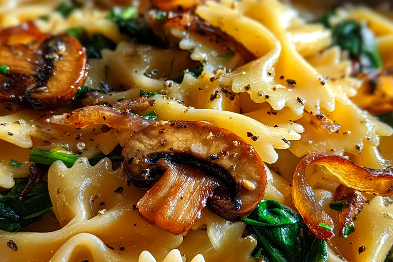 Cooking process for Creamy Mushroom Pasta Delight
