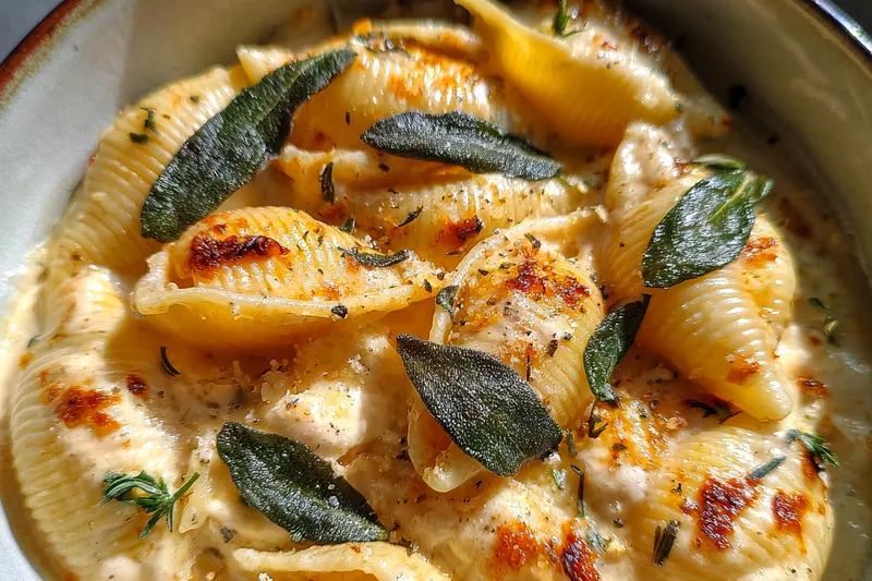 Cooking process for Creamy Stuffed Pasta Shells