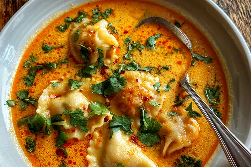 Fresh ingredients for Creamy Thai Dumpling Delight