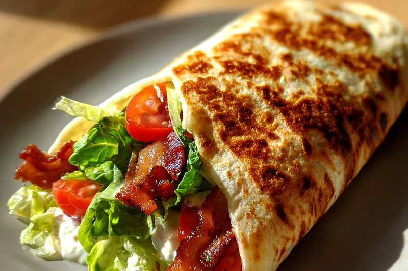 Fresh ingredients for Crispy Bacon Lettuce Wrap