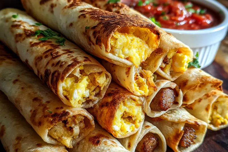 Fresh ingredients for Crispy Breakfast Taquitos