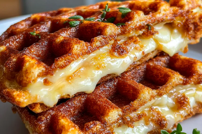 Cooking process for Crispy Cheese Waffle Sandwich