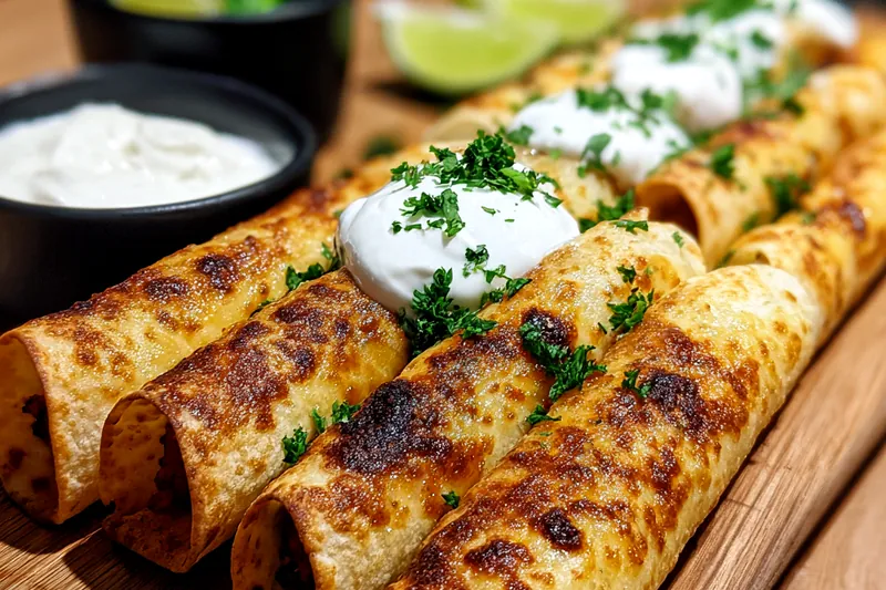 Cooking process for Crispy Chicken Taquitos