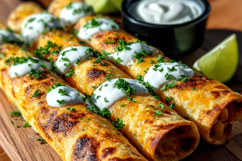 Fresh ingredients for Crispy Chicken Taquitos