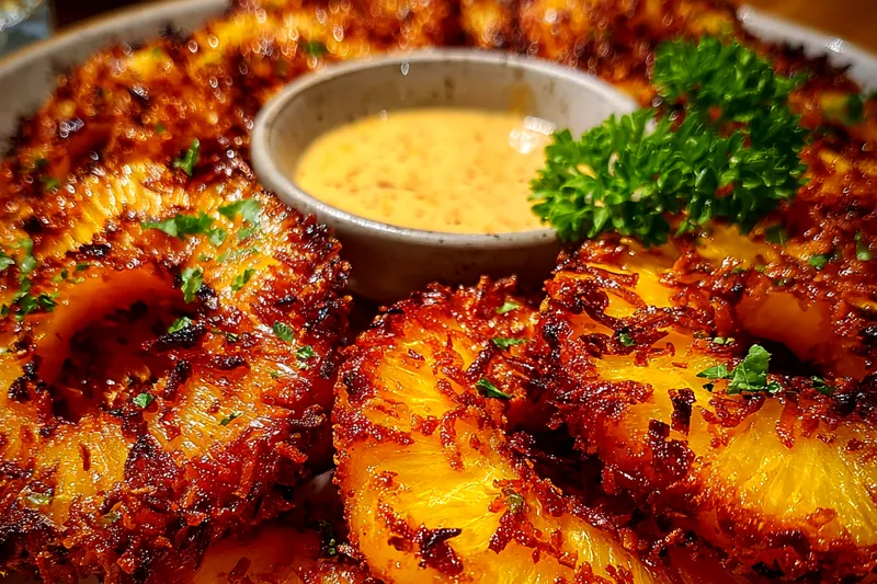 Fresh ingredients for Crispy Coconut Pineapple Delight