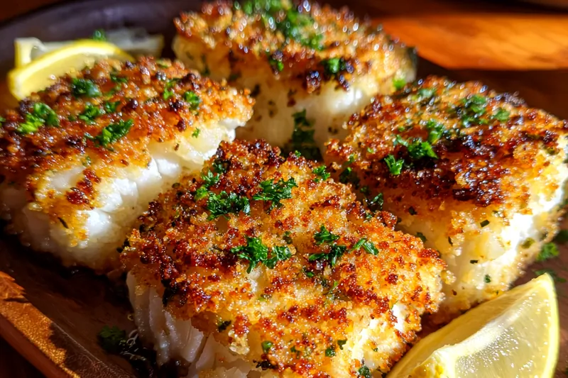 Cooking process for Crispy Parmesan Cod Fillets
