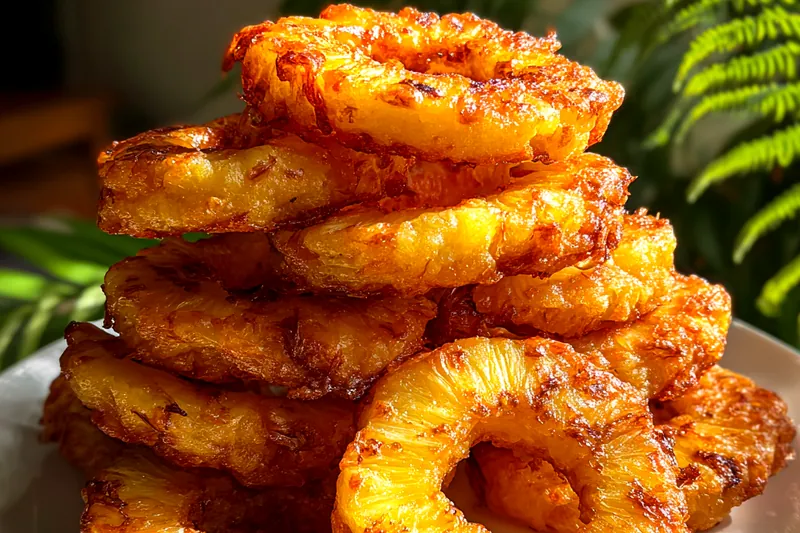 Cooking process for Crispy Pineapple Fritter Delight