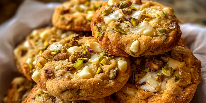 Decadent White Chocolate Pistachio Cookies