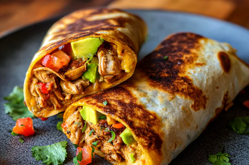 Fresh ingredients for Delicious Grilled Chicken Burrito