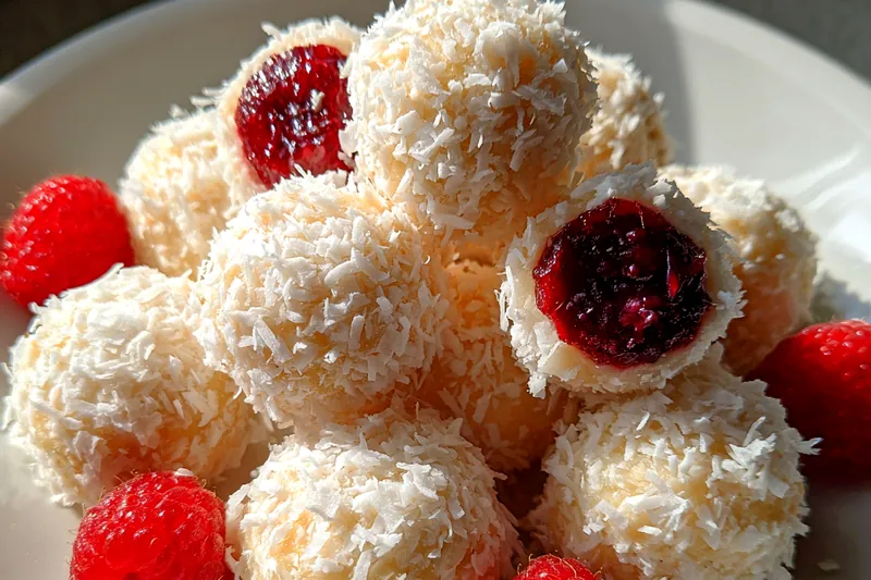 Fresh ingredients for Delightful Raspberry Coconut Treats