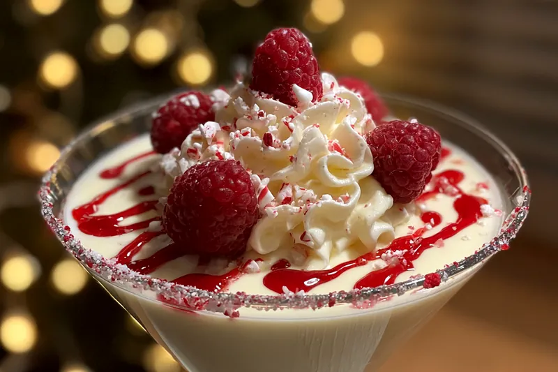 Elegant Raspberry Cream Cocktail being poured into a glass with ice.
