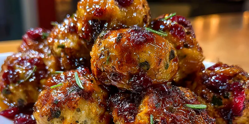 Festive Cranberry Turkey Stuffing Balls