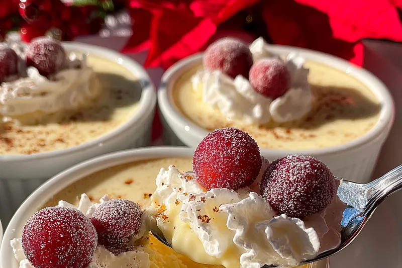 Cooking process for Festive Eggnog Pudding