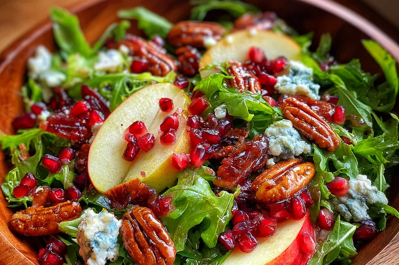 Fresh ingredients arranged for Festive Winter Salad Delight preparation.