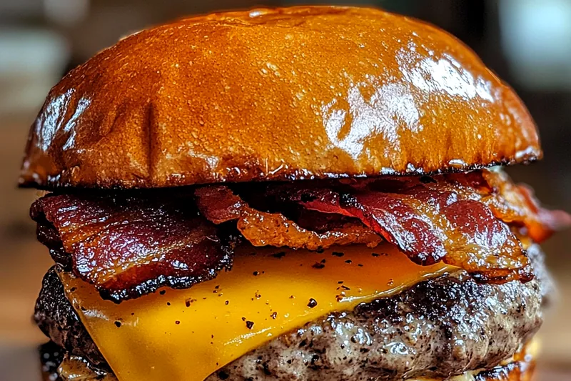 Fresh ingredients for Savory Garlic Butter Burgers, including ground beef, garlic butter, and fresh toppings.