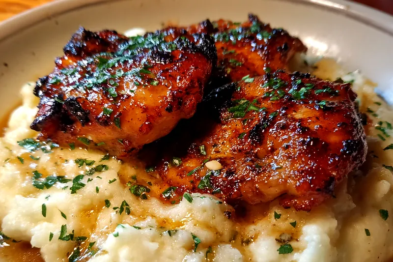 Fresh ingredients for Glazed Chicken with Mashed Potatoes