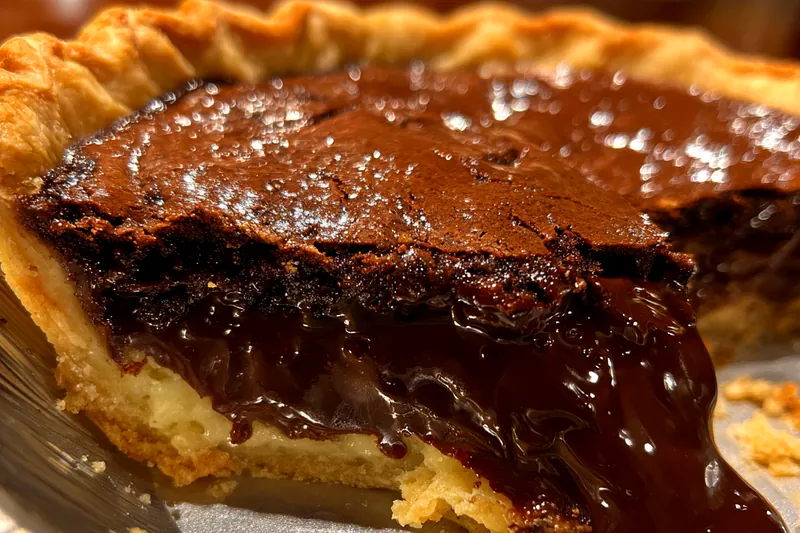 Cooking process for Gooey Chocolate Brownie Pie