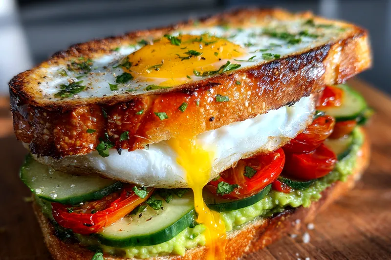 Fresh ingredients for Gourmet Avocado Breakfast Sandwich