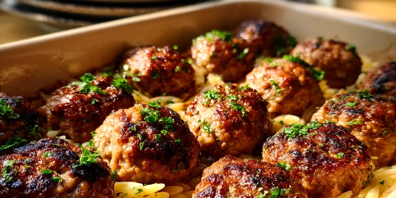 Delicious Greek Chicken Meatballs served on a plate